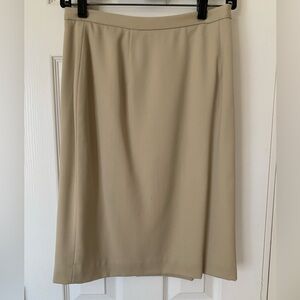 NWT Vintage Jones New York Skirt 100% Wool Lined Classic Tan Women's Size 6